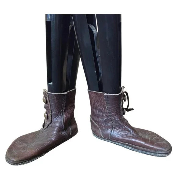 Vintage Unisex All Leather Native American Coin Laced Boots